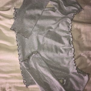 Silver crop top
